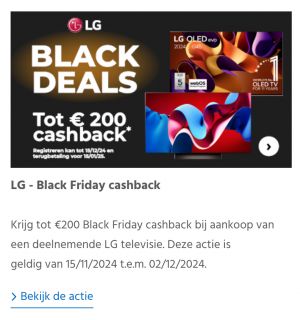 Exclusieve Black Friday Cashback LG