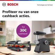 Bosch Grill/Vleesmolen: Tot €30 cashback