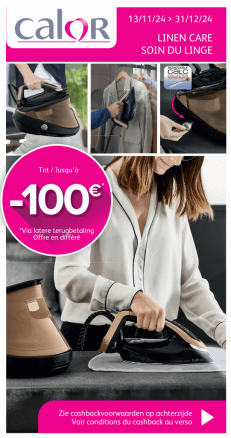 Calor Linen Care: Tot €100 cashback 