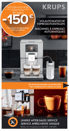 Krups volautomatisch espressotoestel: Tot €150 cashback