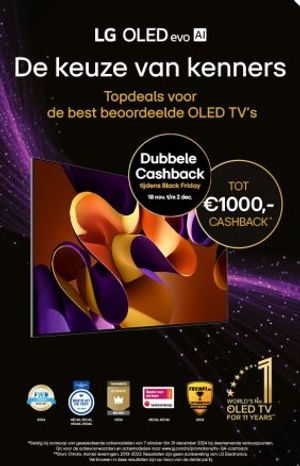 LG TV OLED: Dubbele cashback