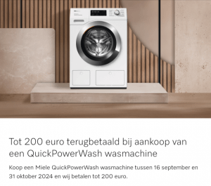 Miele Wassen/drogen: Tot €200 cashback