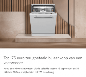 Miele Vaatwasser: Tot €175 cashback