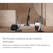 Miele Stofzuiger: Tot €70 cashback