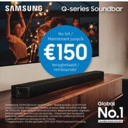 Samsung Q-series Soundbar: Tot €150 cashback