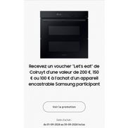 Samsung appareil encastrable: Voucher 'Let's Eat' de Colruyt jusqu'à 200€