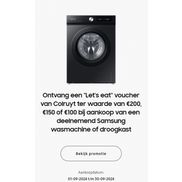 Samsung Wassen en drogen: 'Let's Eat' voucher Colruyt tot €200