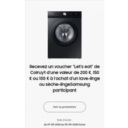 Samsung Laver et séchage: voucher 'Let's Eat Colruyt jusqu'à €200 