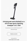 Samsung Jet steelstofzuiger: Extra batterij of Spray Spinning Sweeper gratis 