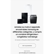 Samsung Appareils encastrables: Achetez 4 appareils encastrables, y compris un combiné réfrigérateur-congélateur extralarge et recevez un Bespoke Jetbot Combo Steam