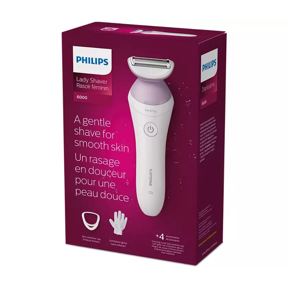 Philips Ladyshave BRL136/00 Lady Shaver Series 6000 Snoerloos scheerapparaat voor nat en droog gebruik