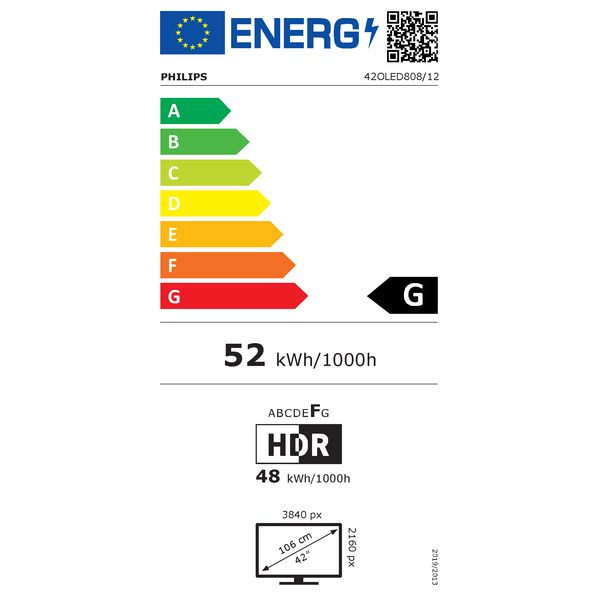 4K OLED Ambilight 42OLED808/12 