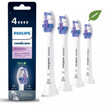 HX6054/10 Sonicare S2 Sensitive 4x Zachte sonische opzetborstels Philips