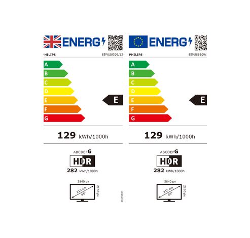 85PUS8309/12 LED 4K Ambilight TV 85inch  Philips