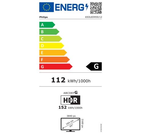 65OLED959 OLED+ 4K Ambilight TV 65inch  Philips