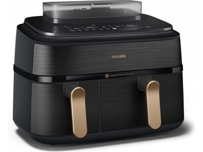 NA552/00 5000 Series Airfryer met twee manden 9L Zwart
