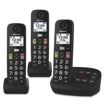 Panasonic dect kx-tgu133exb trio black Panasonic