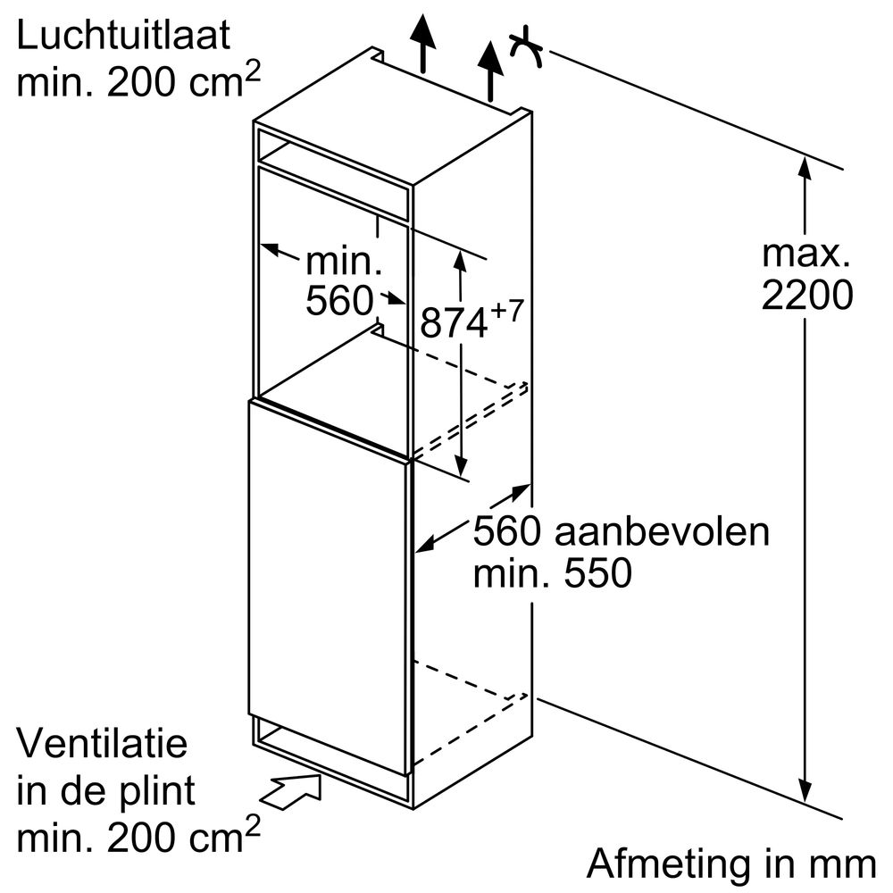 Bosch Koelkast inbouw KIR21AFF0