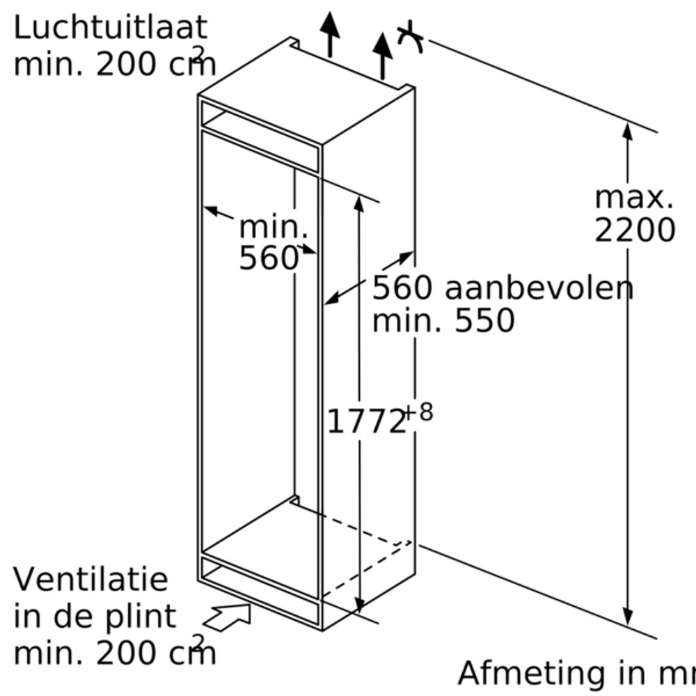 Bosch Koelkast inbouw KIS86HDD0