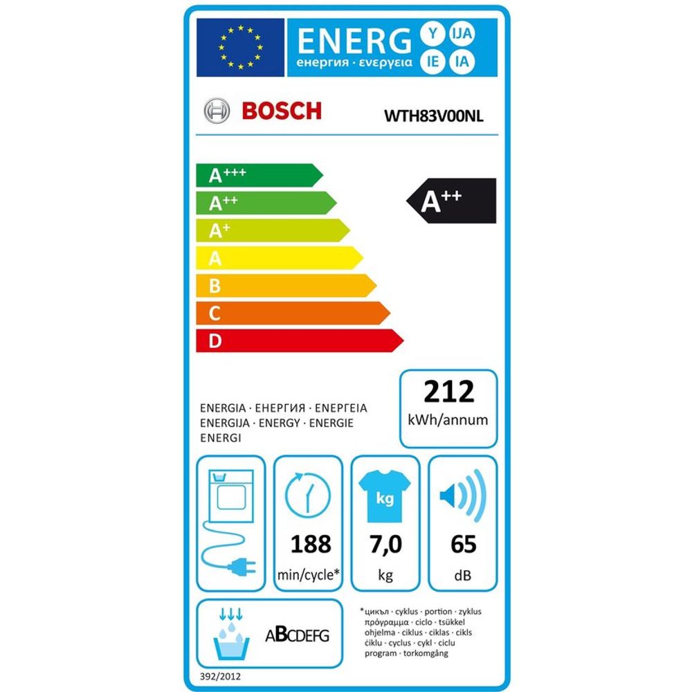 Bosch Wasdroogcombinaties Bosch Wasmachine WAN28062FG + Bosch Droogkast WTH83V40FG