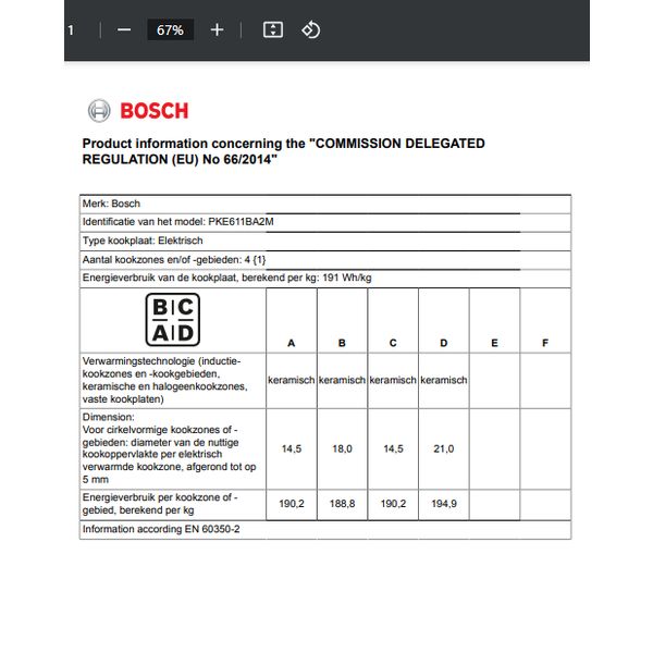 Bosch PKE611BA2M 