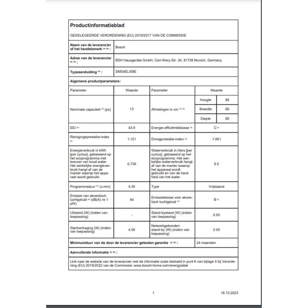 Bosch SMS4ELW08E