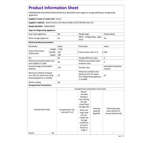 GSN54EWCV  Bosch