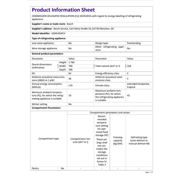 GSN54EWCV Bosch