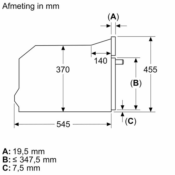 CEG732XB1 Serie 8 Inbouwmagnetron 60 x 45 cm Zwart 