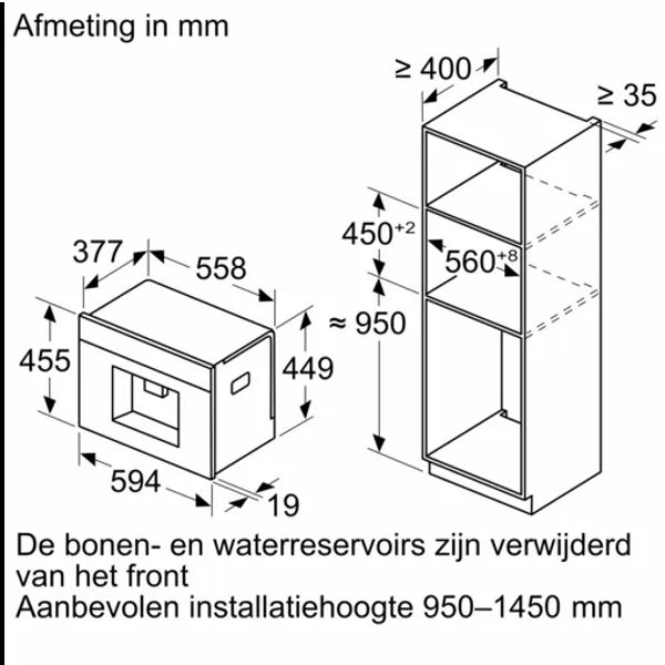 CTL7181B0 Serie 8 Inbouw koffie volautomaat Zwart 