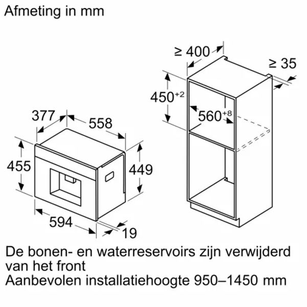 CTL7181B0 Serie 8 Inbouw koffie volautomaat Zwart 