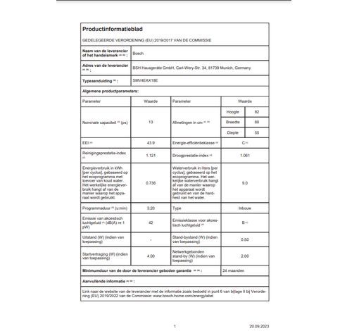 SMV4EAX18E  Bosch