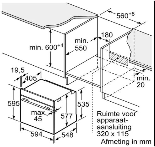 HSG7364B1 Serie 8 Combi stoomoven 60 x 60 cm Zwart  Bosch