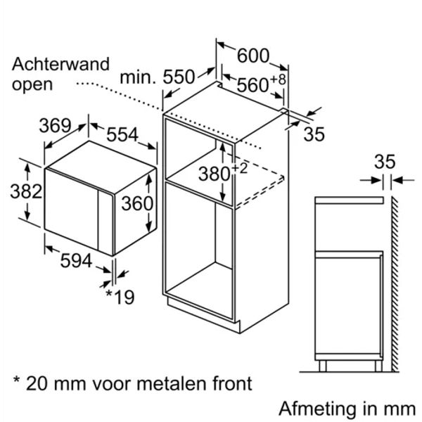 BFL550MB0 Serie 4 Inbouwmagnetron 59 x 38 cm 