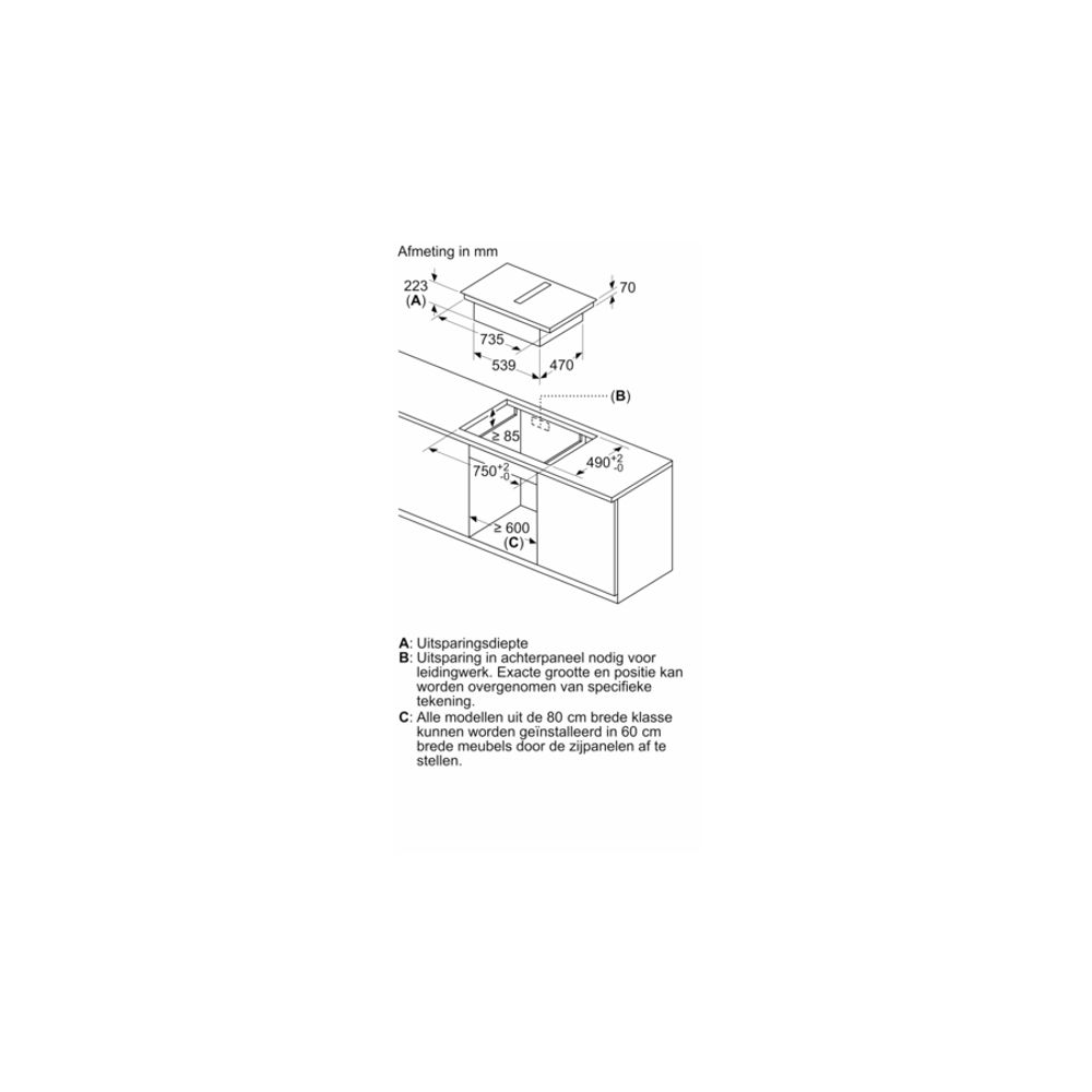 Bosch Kookplaat met afzuiging PVS811B16E