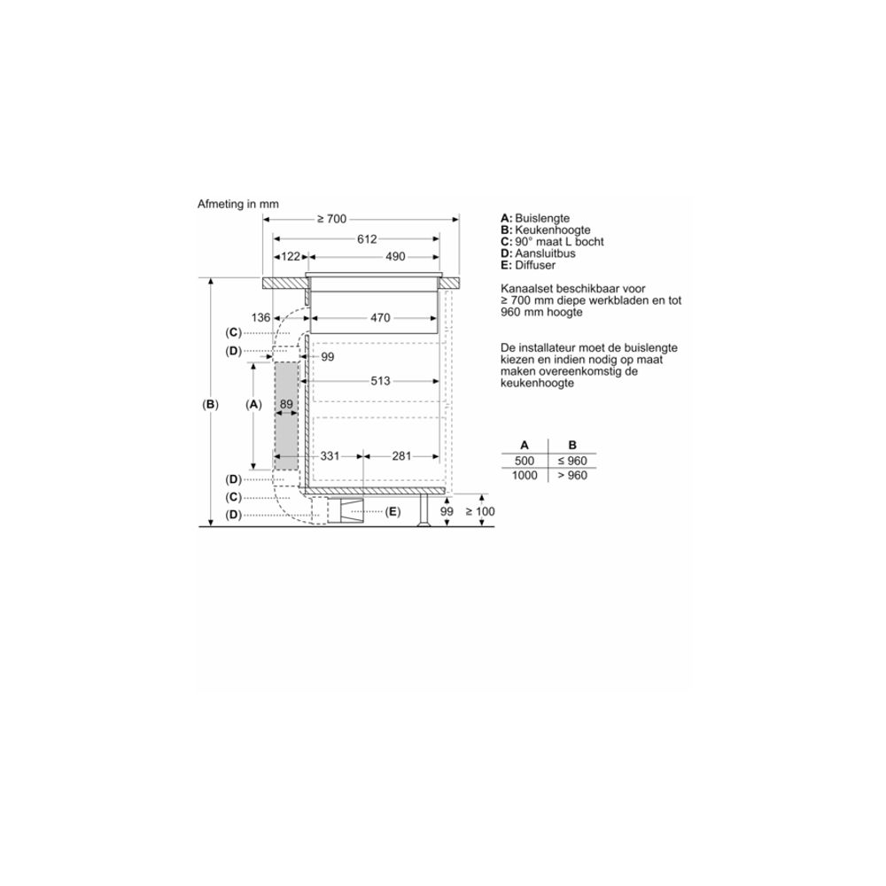 Bosch Kookplaat met afzuiging PVS811B16E