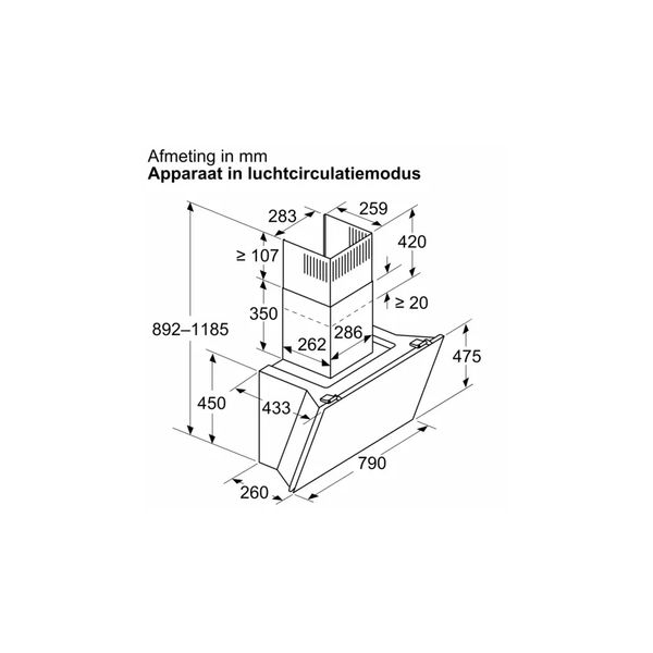 DWK81AN60 Serie 6 Wandschouwkap 80 cm zwart glas 