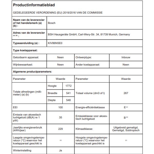 Bosch KIV86NSE0 