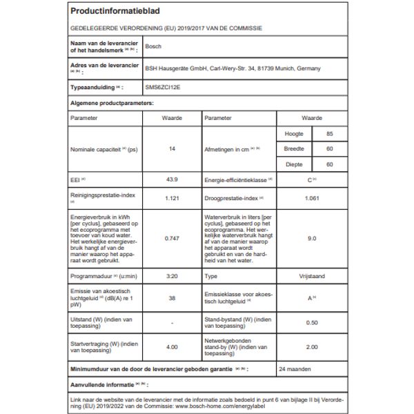 Bosch SMS6ZCI12E 