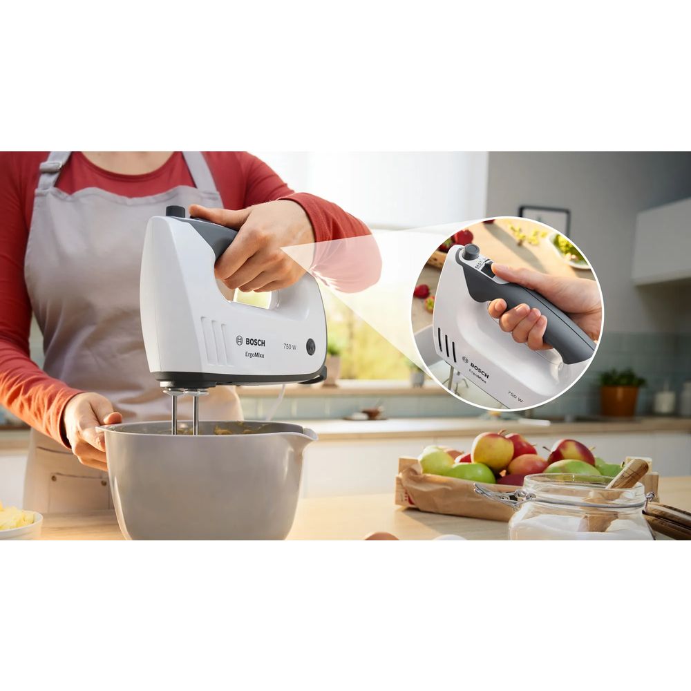 Bosch Mixer MFQ37400 Handmixer ErgoMixx 750 W Wit, Grijs