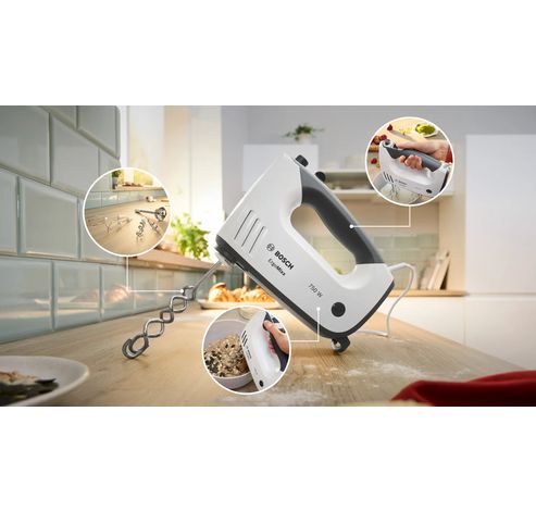 MFQ37480 Handmixer ErgoMixx 750 W Wit, Grijs  Bosch