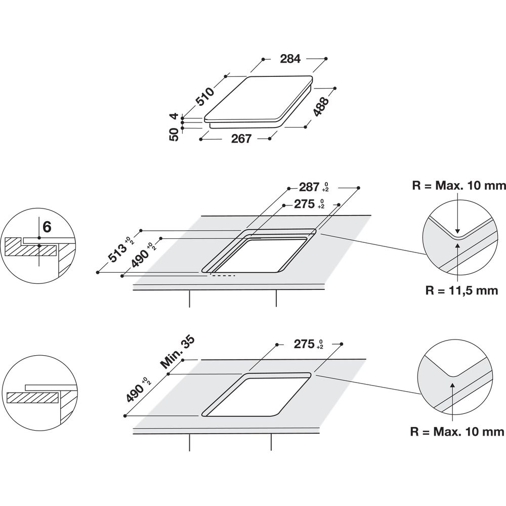 Whirlpool Domino kookplaat WS Q0530 NE