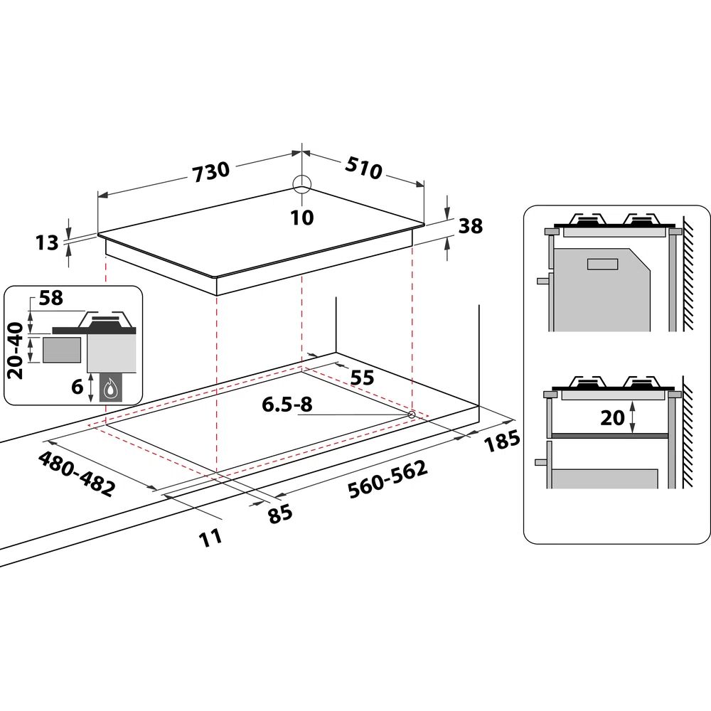 Whirlpool Kookplaat TKRL 761 IX  K