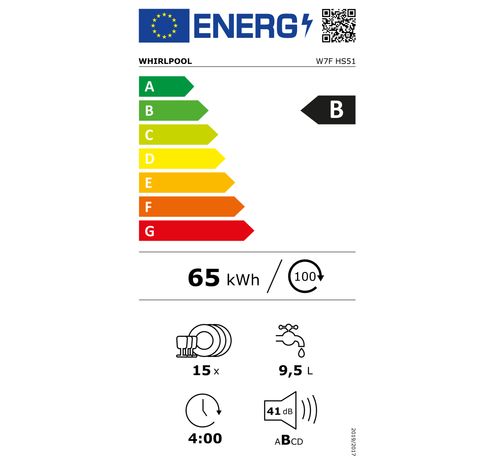 W7F HS51 MaxiSpace Vaatwasser Vrijstaand 60cm  Whirlpool