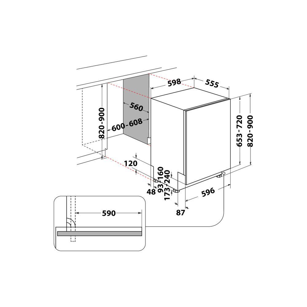 Whirlpool Vaatwasser inbouw W0I D751A X