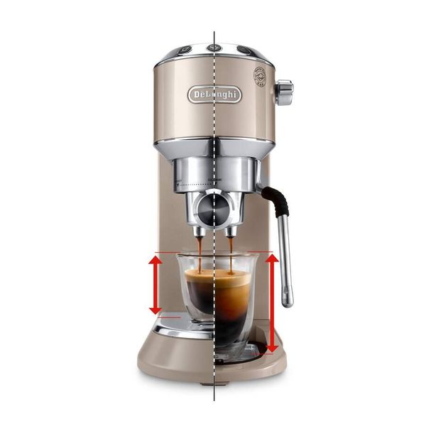 Dedica Arte Manual Espresso-koffiezetapparaat met nieuwe melkopschuimfunctie - Beige Gold 