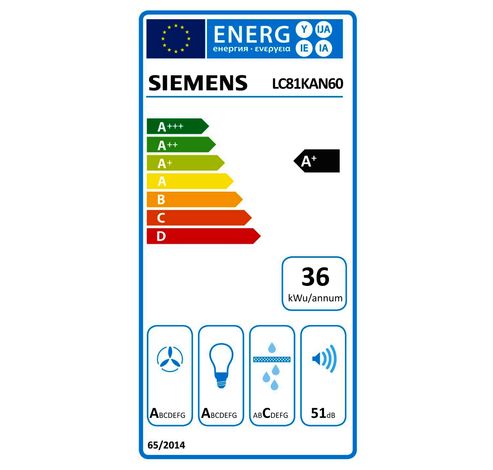 LC81KAN60 iQ500 wanddampkap 80 cm zwart glas  Siemens