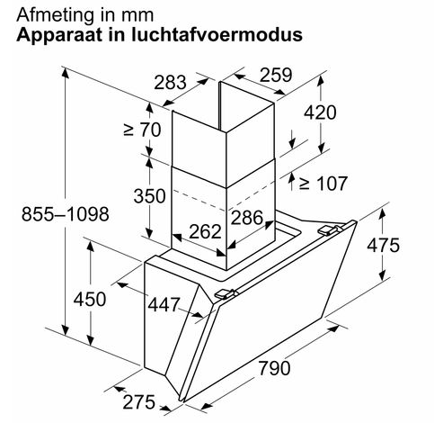 LC81KAN60 iQ500 wanddampkap 80 cm zwart glas  Siemens