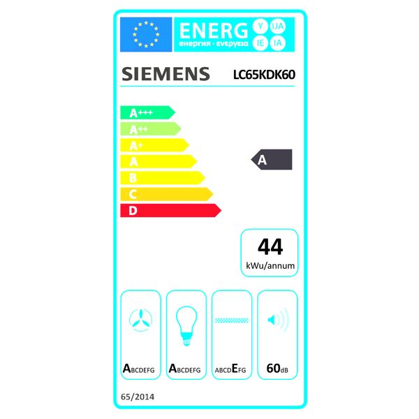 LC65KDK60 iQ100 Wanddampkap 60 cm zwart glas Siemens