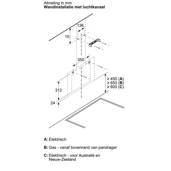 Siemens LC65KDK60 iQ100 Wanddampkap 60 cm zwart glas